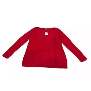J.JILL Boat Neck Olivia Pullover Perfect red Sweater Top Size XSP -  - NWT